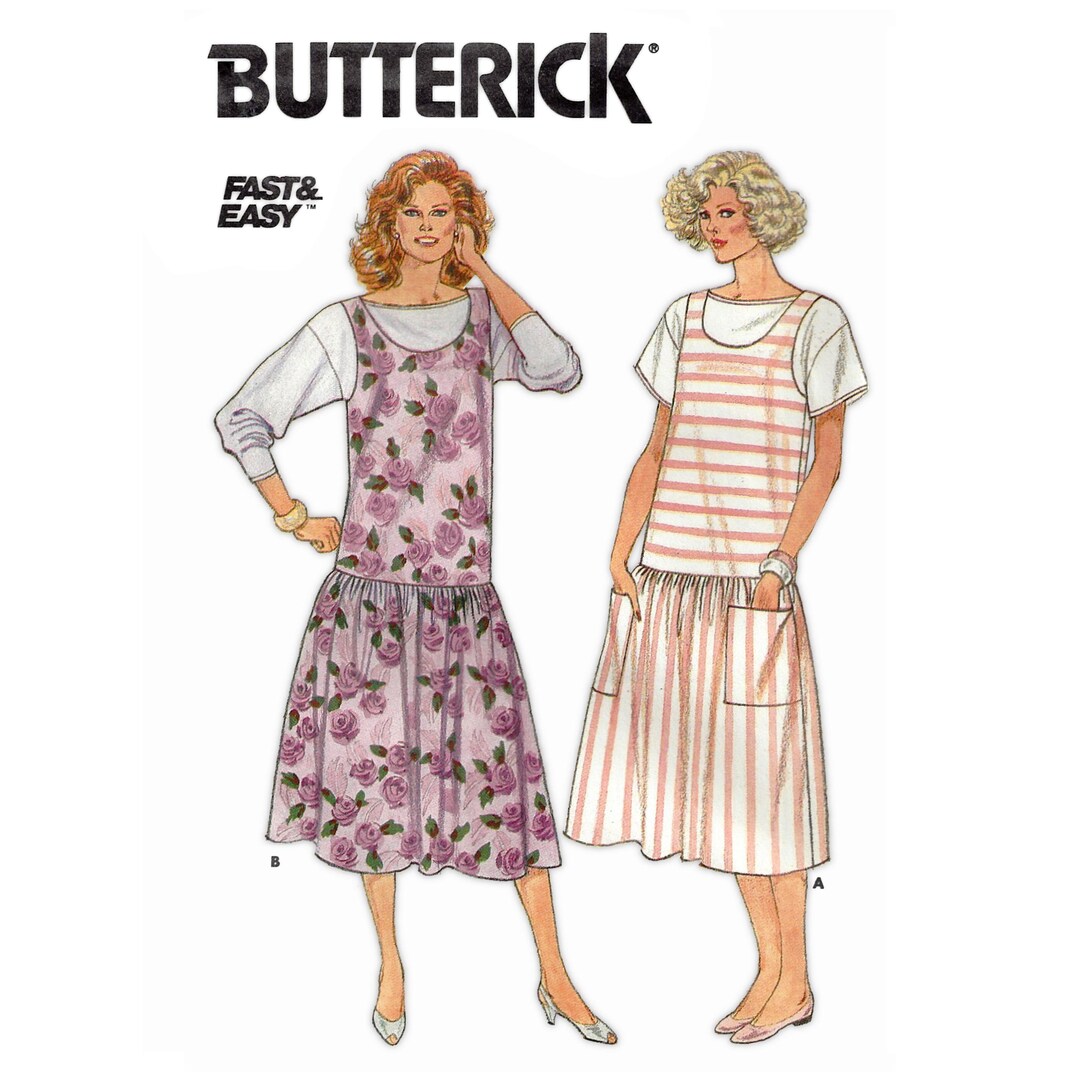 Butterick 3620 Sewing Pattern Misses Vintage 80s Fast and Easy Drop ...