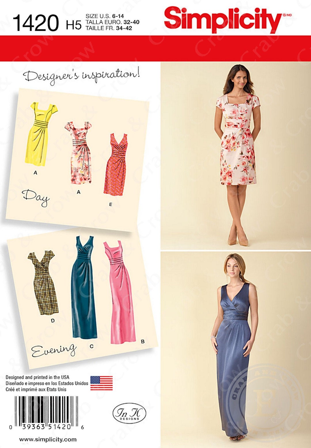 Simplicity 1420 Sewing Pattern Misses Dress Two Lengths With - Etsy