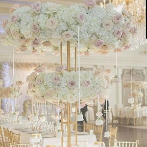 Large gold metal riser for wedding table centerpieces flower stand for wedding shower engagement events quince cdecoration