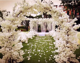 White Silk Cherry Blossom Stems: Wedding & Home Decor (100cm)