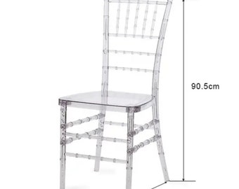 Clear Chiavari | 35.8" Tall Resin Armless Stacking Event Chair choose your design