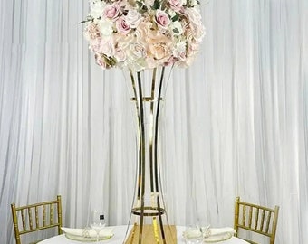 Metal Geometric Flower Stand: Wedding Table Centerpiece, Party Decor (40")