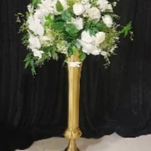 Tall Gold Metal Trumpet Vase for Wedding Centerpiece Table Wedding ...