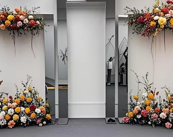 Gold or Silver Wedding Arch Backdrop: Ceremony Mirror Frame Decor
