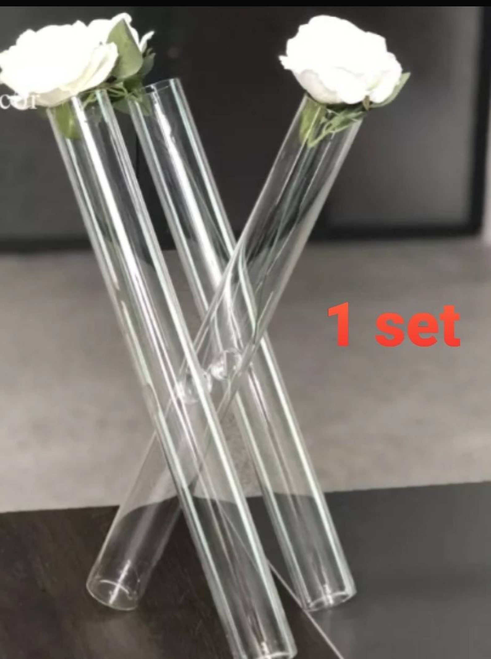 3 Glass Tripod Vase Bud Vases Flower Holder Centerpiece Stand Etsy