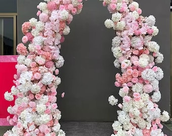 Wedding Arch Flowers: Silk Rose & Hydrangea Arrangement