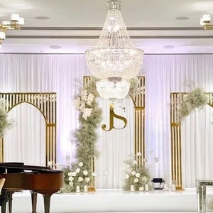 Gold Wedding Arch Backdrop Decor Balloon Arch Ceremony Arch Background Frame Backdrop Bridal Shower Decoration