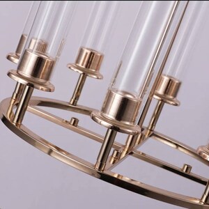 Gold Metal Candelabra With Acrylic Chandelier for Event Wedding Table ...