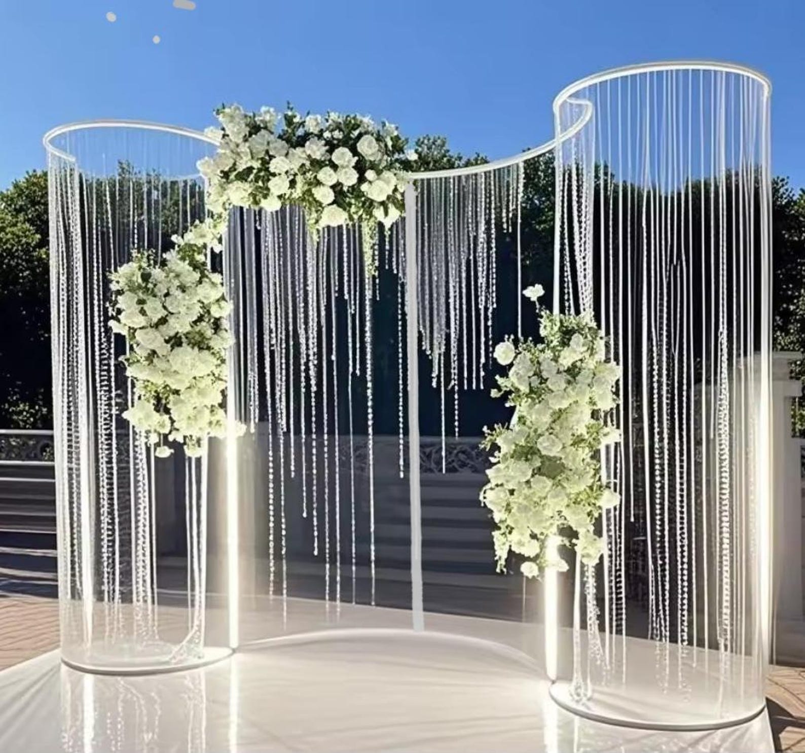 S-shape Wedding Backdrop With Crystal Bead Strands - Etsy