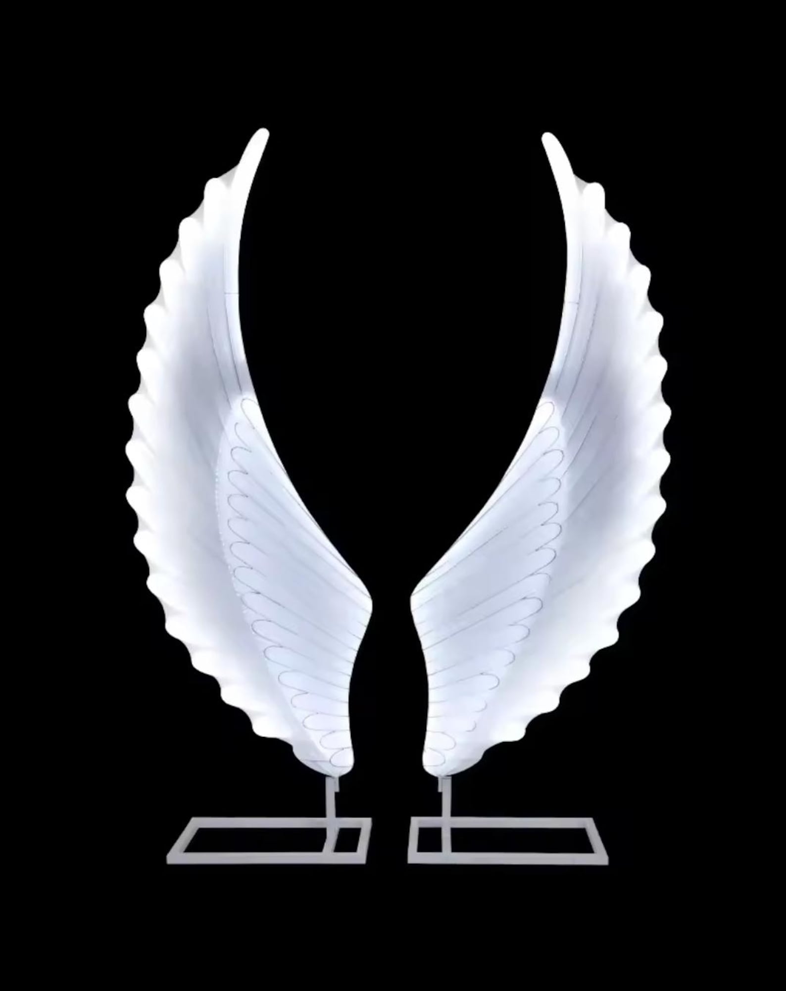 PAIR ANGEL WINGS Wedding Stage Metal Luminous Led Decorative Lights ...