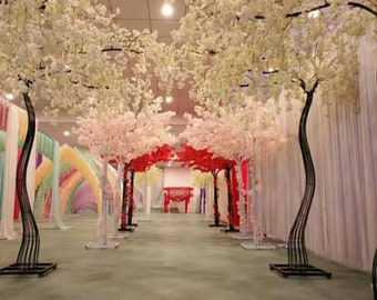 2Pc Tall artificial Cherry Blossom tree metal frame with silk Flowers Wedding, Birthday Party, Cherry Blossom Trees.