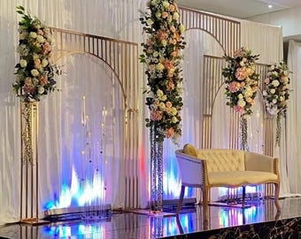 Gold Wedding Arch Backdrop: Ceremony & Bridal Shower Decor