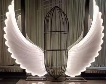 LED ANGEL WINGS Wedding Stage Metal Luminous Led Decorative Lights Floor Aisle Angel Wings Lights For Wedding Backdrop Decoration