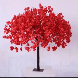Tall Artificial Silk Flower Cherry Blossoms Tree Wedding Decoration Cherry Blossom Tree Branch Home Garden Decor Flores Artificiales
