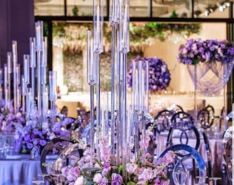 Acrylic Centerpiece Candelabra Clear Candle Holder Acrylic Candlesticks for Weddings Event Party