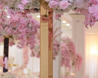 Gold Flower Stand: Wedding Table Centerpiece, Party Decor (40")