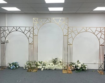 Gold Wedding Arch Backdrop: Ceremony Decor, Bridal Shower Frame