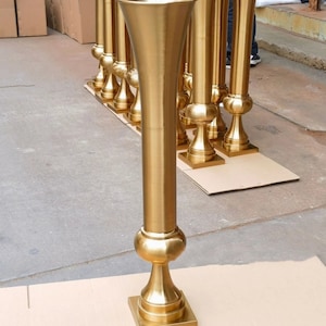 Tall Gold trumpet vase for Wedding centerpiece table Wedding decor Flower stand  Wedding Decoration tall Floral vase