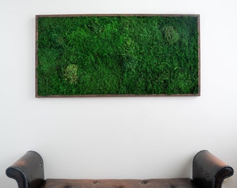 Moss Wall Art, Large-Living Room Home Decor, Office Decor, Preserved Moss Decor for Boho Home