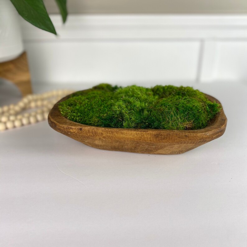 Dough Bowl Moss Centerpiece/ Home Office Decor /Moss Art/Moss Etsy