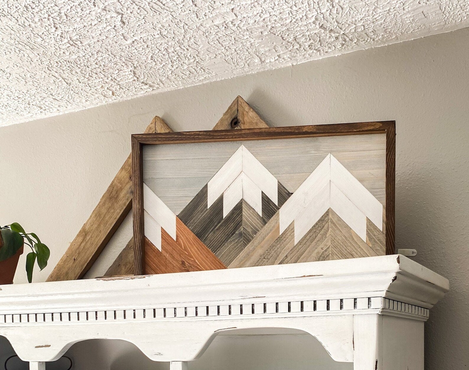 Rustic Mountain Wood Wall Decor Modern Cabin Decor Gift for - Etsy