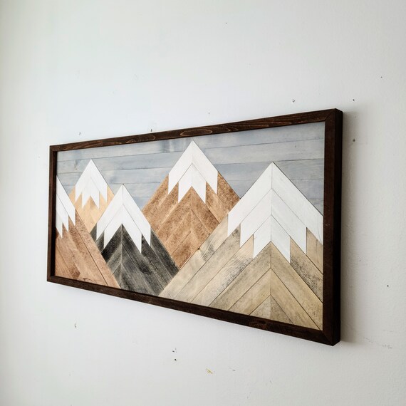 Circular Mountain Scene, Modern Cabin Wall Art, 3d Rustic Lodge