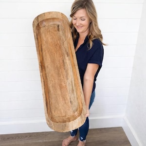 Large FOOD GRADE  Wooden Dough Bowl, Table Centerpiece, Home Decor,  Handmade , Kitchen , Housewarming gift