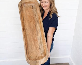 Grand bol à pâte en bois de qualité alimentaire, centre de table, décoration d'intérieur, fait main, cuisine, cadeaux de pendaison de crémaillère