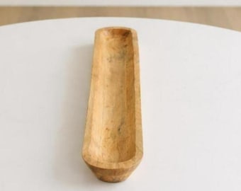 Hand Carved Wood Table Runner Bowl – 40” Minimalist Centerpiece