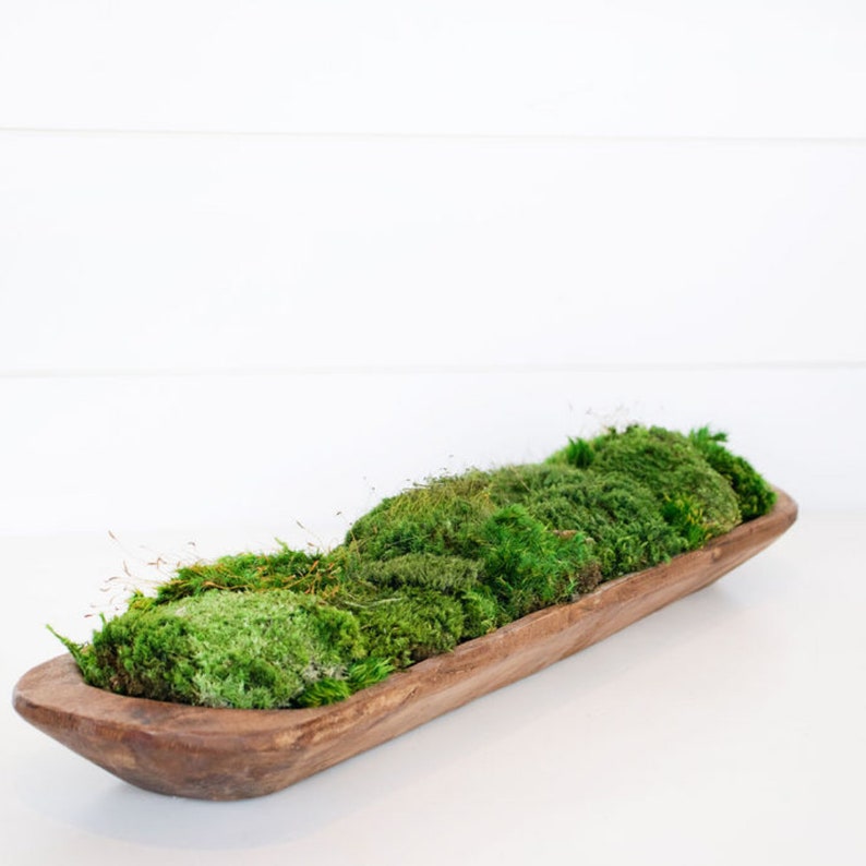 Moss Dough Bowl Wedding Table Centerpiece Preserved Moss Etsy