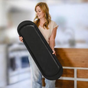 Large black wooden dough bowl: Handmade Table Centerpiece, Oversized,  Seasonal Decor (40x12