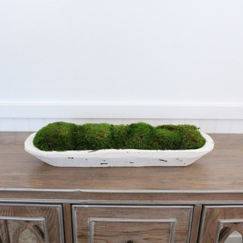 Preserved Moss White Dough Bowl Mood Moss Arrangement Etsy