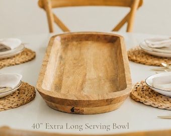 Large FOOD GRADE  Wooden Dough Bowl, Table Centerpiece, Home Decor,  Handmade , Kitchen , Housewarming gifts