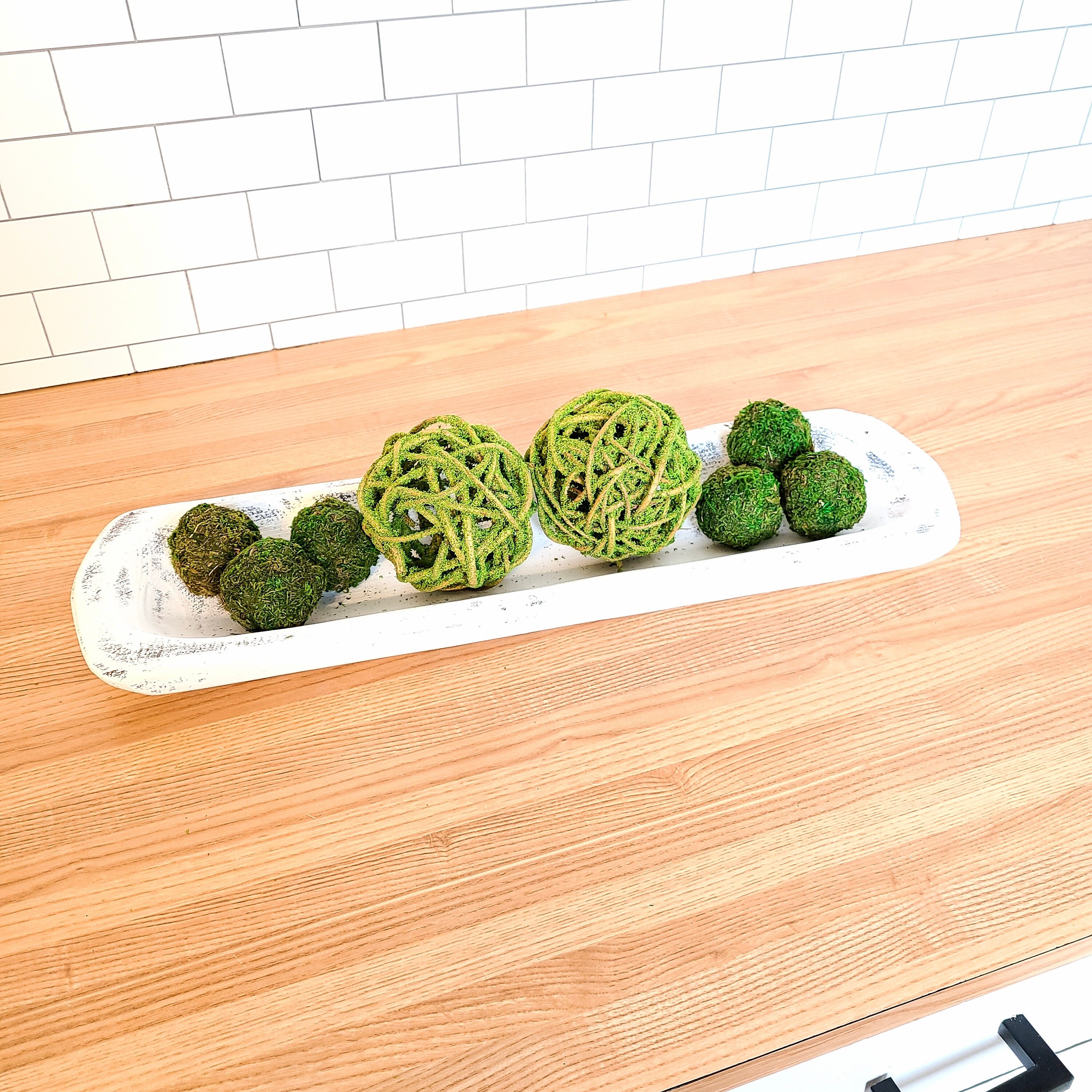 Moss Ball Set of 6 Dough Bowl Decor Tiered Tray Accent Etsy