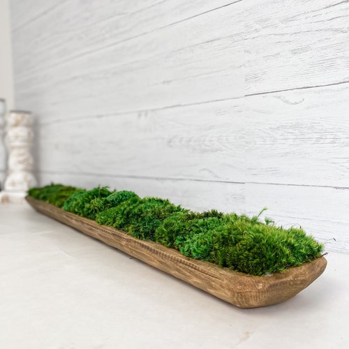 Moss Dough Bowl Wedding Table Centerpiece Preserved Moss Etsy