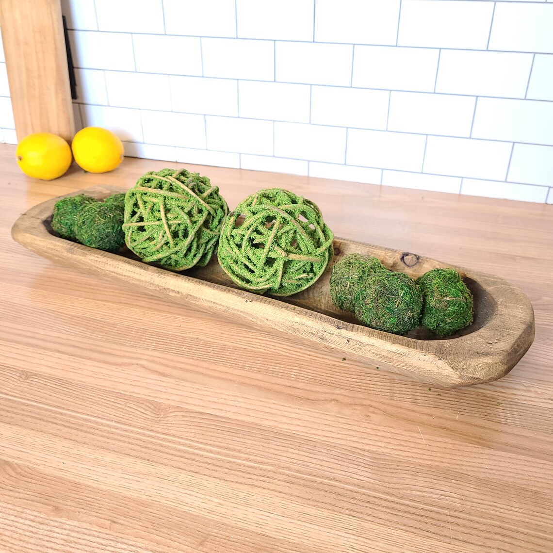 Moss Ball Set of 6 Dough Bowl Decor Tiered Tray Accent Etsy
