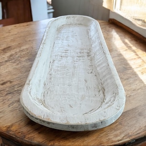 Extra Large Dough Bowl: Hand Carved Rustic Farmhouse Table Centerpiece