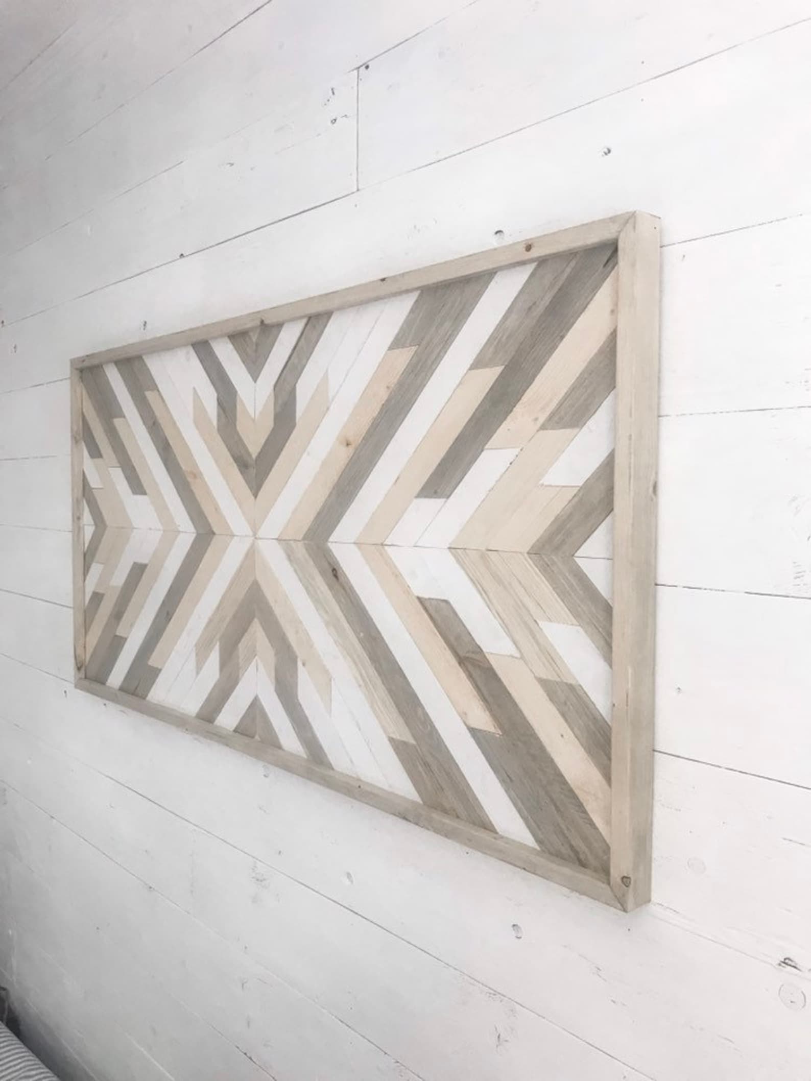 Geometric Wooden Wall Hanging Large Wooden Wall Art Custom Etsy