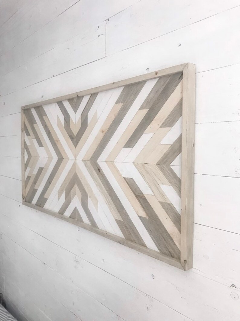 Geometric Wooden Wall Hanging Large Wooden Wall Art Custom Etsy