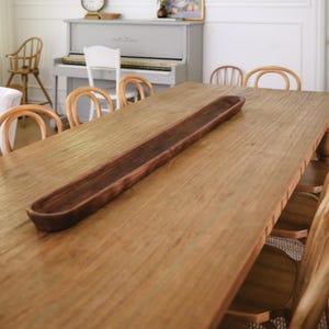 60x5  Dough Bowl – Long Wooden Table Accent  Farmhouse Modern Decor