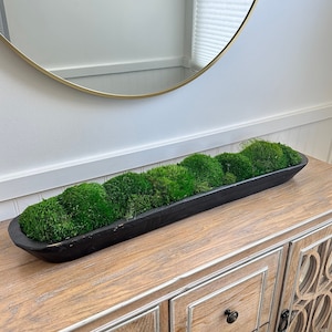 Contemporary Moss Dough Bowl, 30&quot; Centerpiece for Dining Table,  Housewarming, Table Top Decor, Client Gift, Fast Shipping Time