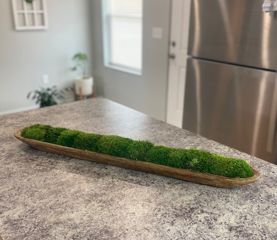 Moss Dough Bowl, Wedding Table Centerpiece, Preserved Moss, Emerald Green  Decor, 40 Long Bowl Decor for Wedding, Housewarming Gift, Nature 