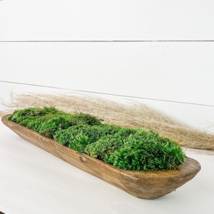 Persevered Moss Centerpiece, 19" Dough Bowl, Home Office Decor, Housewarming Gift, Wooden Bowl, Home Office Decor, Table Decor