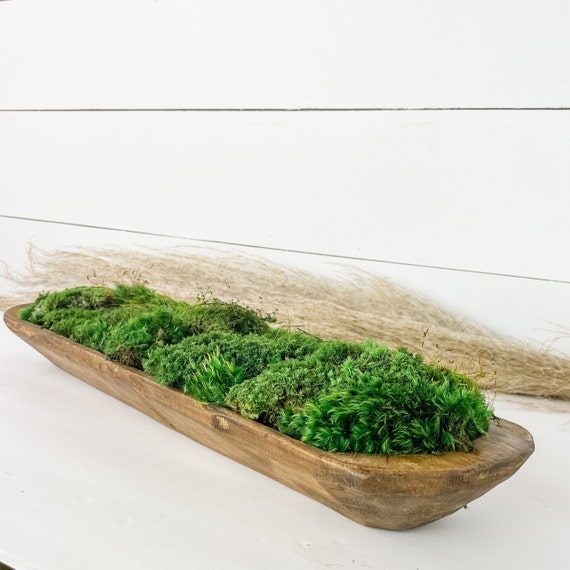 Persevered Moss Centerpiece, 19 Dough Bowl, Home Office Decor, Housewarming  Gift, Wooden Bowl, Home Office Decor, Table Decor 