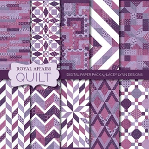 Royal Affairs - QUILTS | Digital Paper Pack | 10 High-Res Images | Instant Download