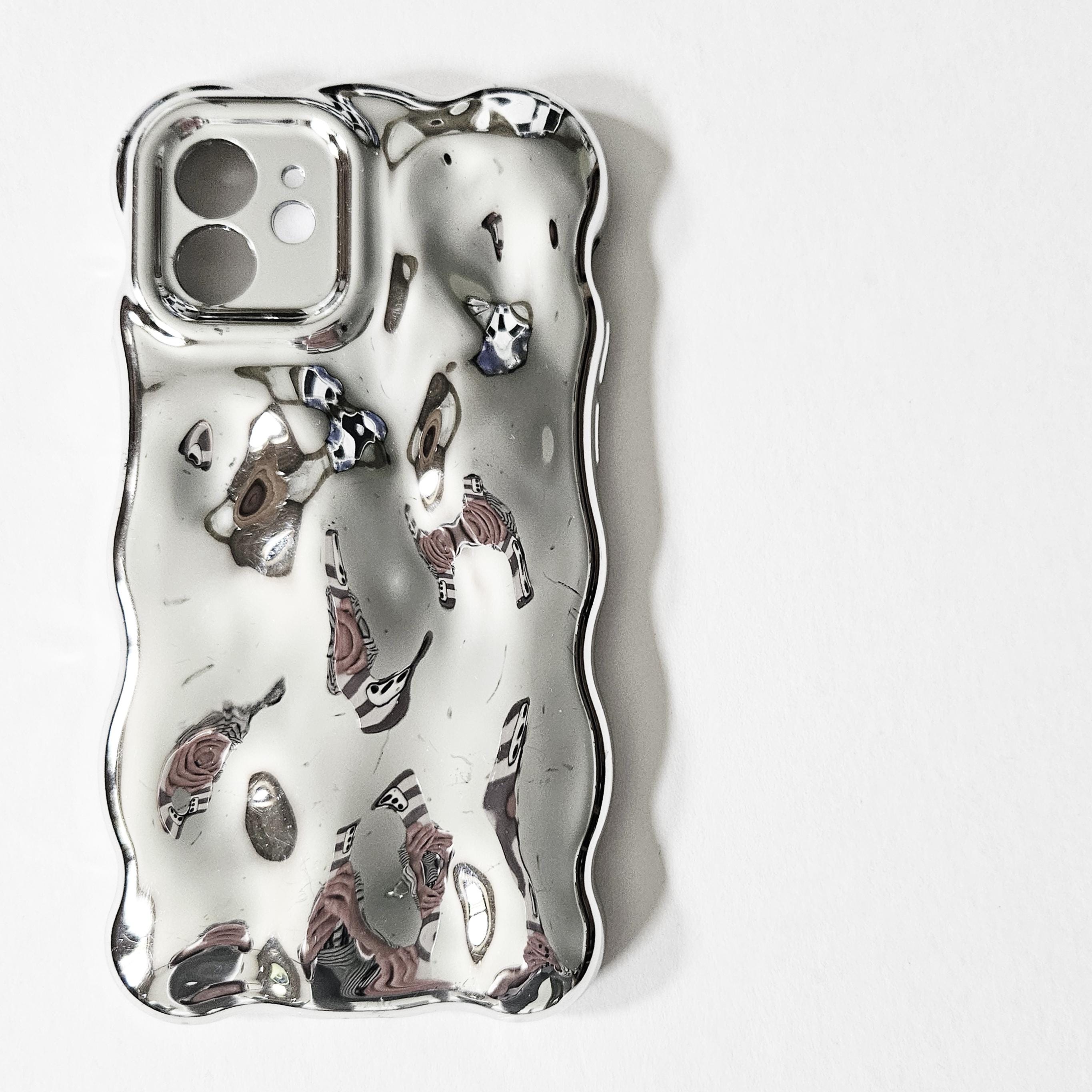 Silver Wavy Bubble Phone Case - Etsy Silver Wavy Bubble Phone Case - Etsy