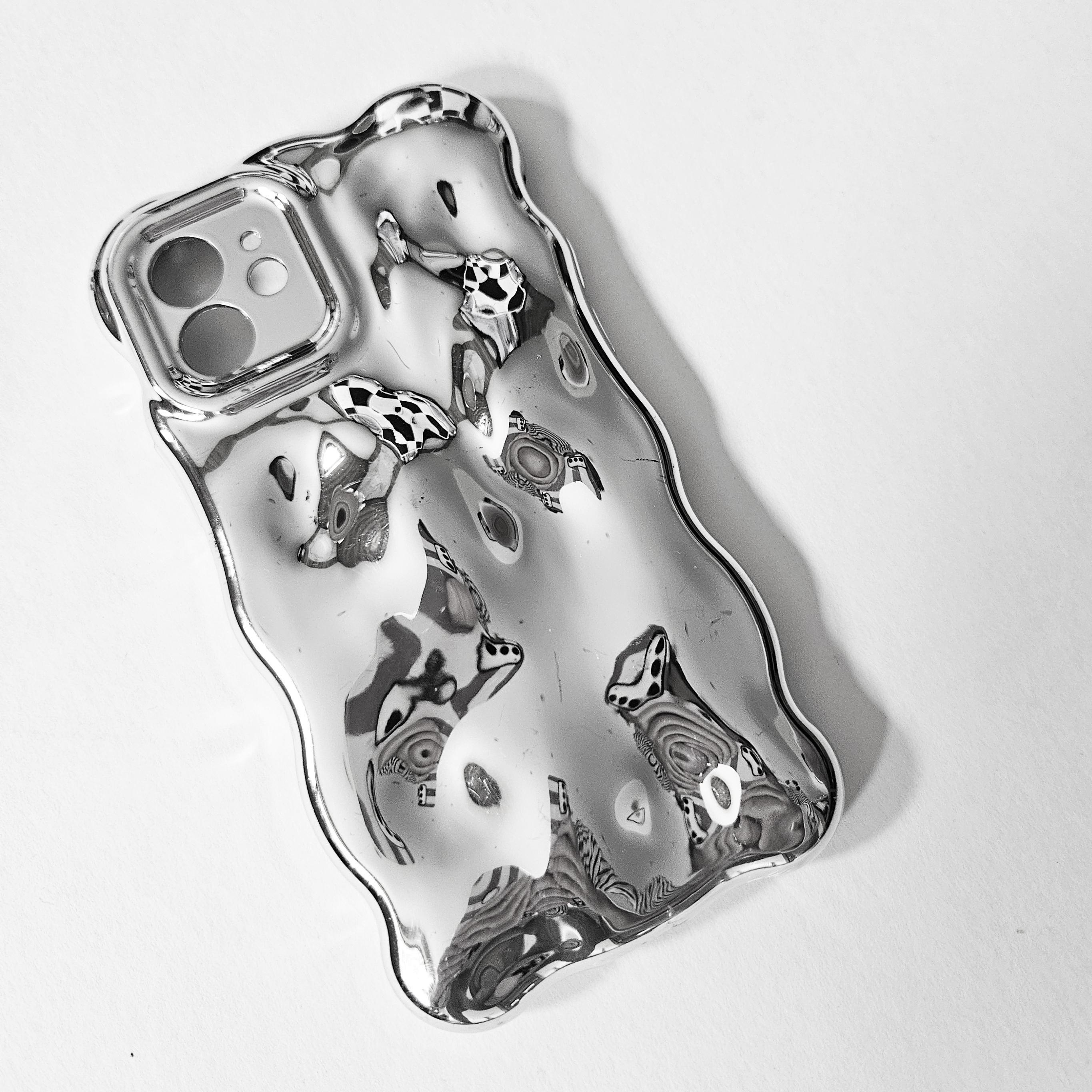 Silver Wavy Bubble Phone Case - Etsy Silver Wavy Bubble Phone Case - Etsy