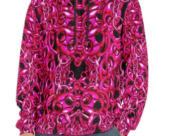 CJF Designs puffed mariner link chain mens velvet hoodie