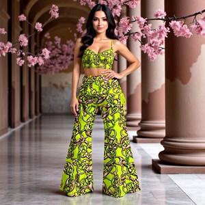neon dress pants Dress Pants Lime Green Womens Pants Lime Green Bell Bottoms High Waist  Flares In Neon Green Holographic XSmall