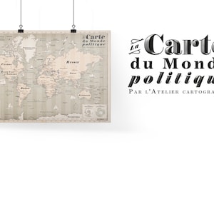 Carte du Monde, planisphère, Mappemonde, carte du Monde géopolitique